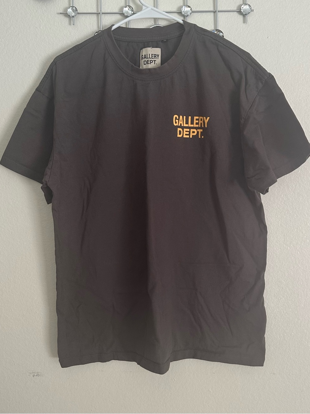 Gallery Dept gray Short-Sleeve Tee with Yellow Chest Logo